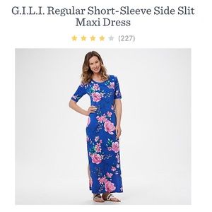 G.I.L.I. Short sleeve petite maxi dress size large